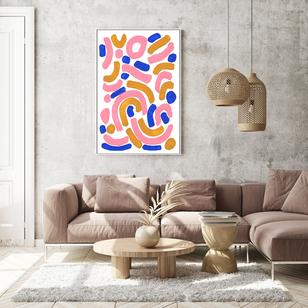 wall-art-print-canvas-poster-framed-Pink Wiggle , By Ejaaz Haniff-GIOIA-WALL-ART