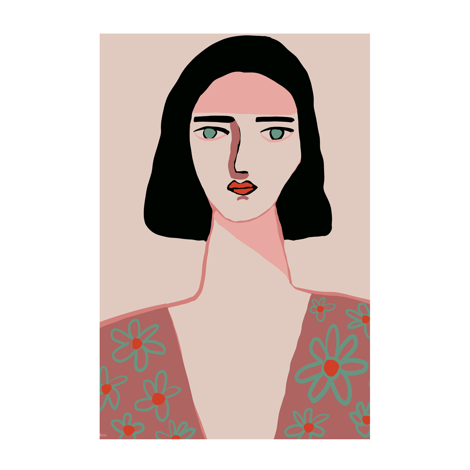 wall-art-print-canvas-poster-framed-Pink Woman , By Sharyn Bursic-1