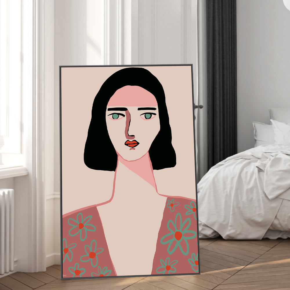 wall-art-print-canvas-poster-framed-Pink Woman , By Sharyn Bursic-2