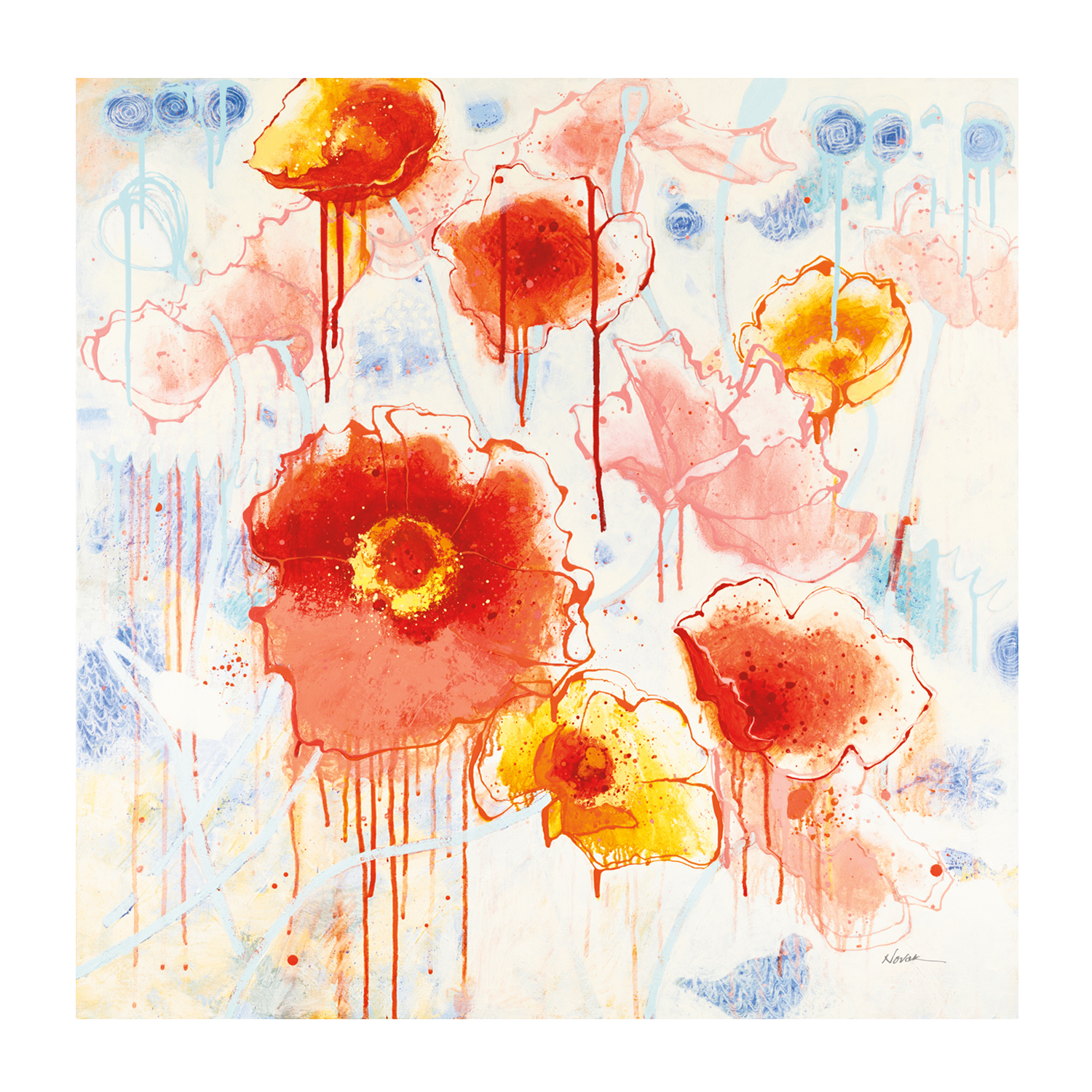 wall-art-print-canvas-poster-framed-Playing With Poppies , By Shirley Novak-1