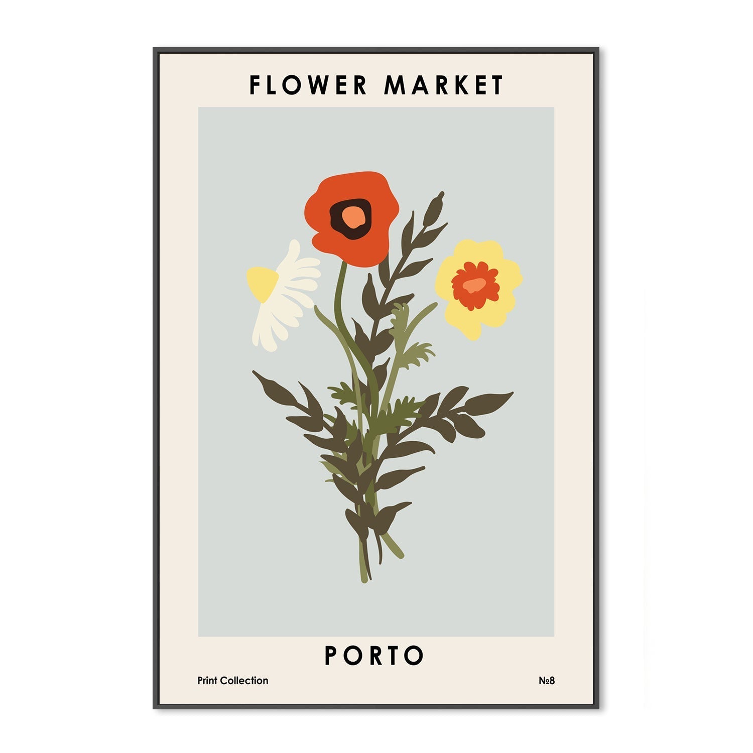 wall-art-print-canvas-poster-framed-Porto Flower Market-GIOIA-WALL-ART
