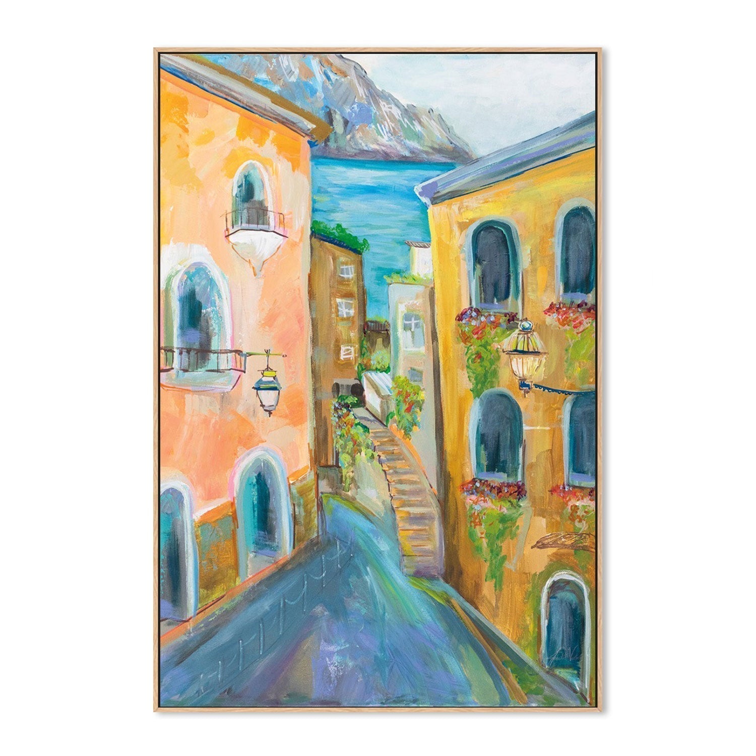 wall-art-print-canvas-poster-framed-Positano, Style A-by-Jeanette Vertentes-Gioia Wall Art