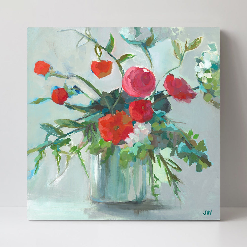wall-art-print-canvas-poster-framed-Pot Of Red Roses-by-Jenny Westenhofer Art-Gioia Wall Art