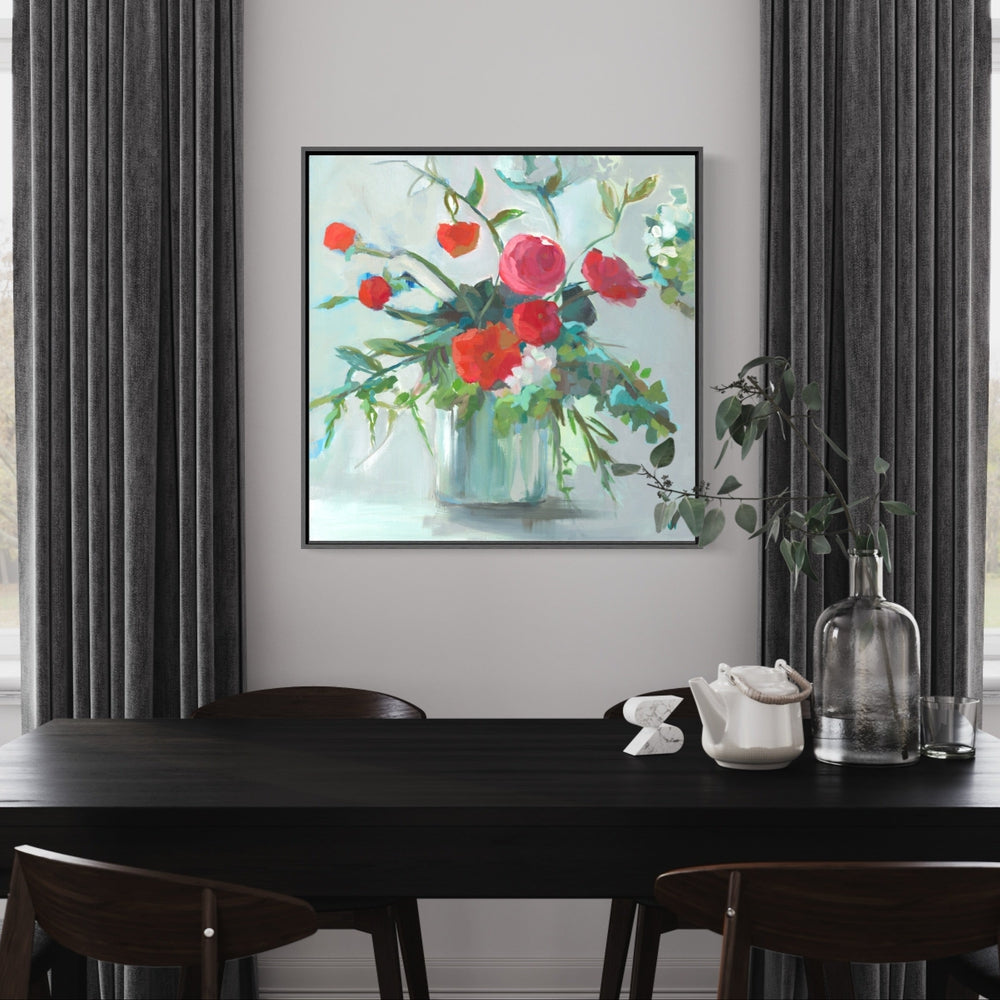 wall-art-print-canvas-poster-framed-Pot Of Red Roses-by-Jenny Westenhofer Art-Gioia Wall Art