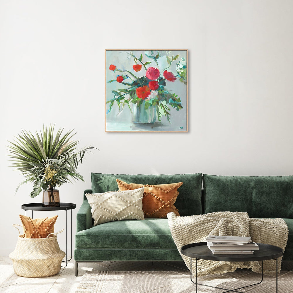 wall-art-print-canvas-poster-framed-Pot Of Red Roses-by-Jenny Westenhofer Art-Gioia Wall Art