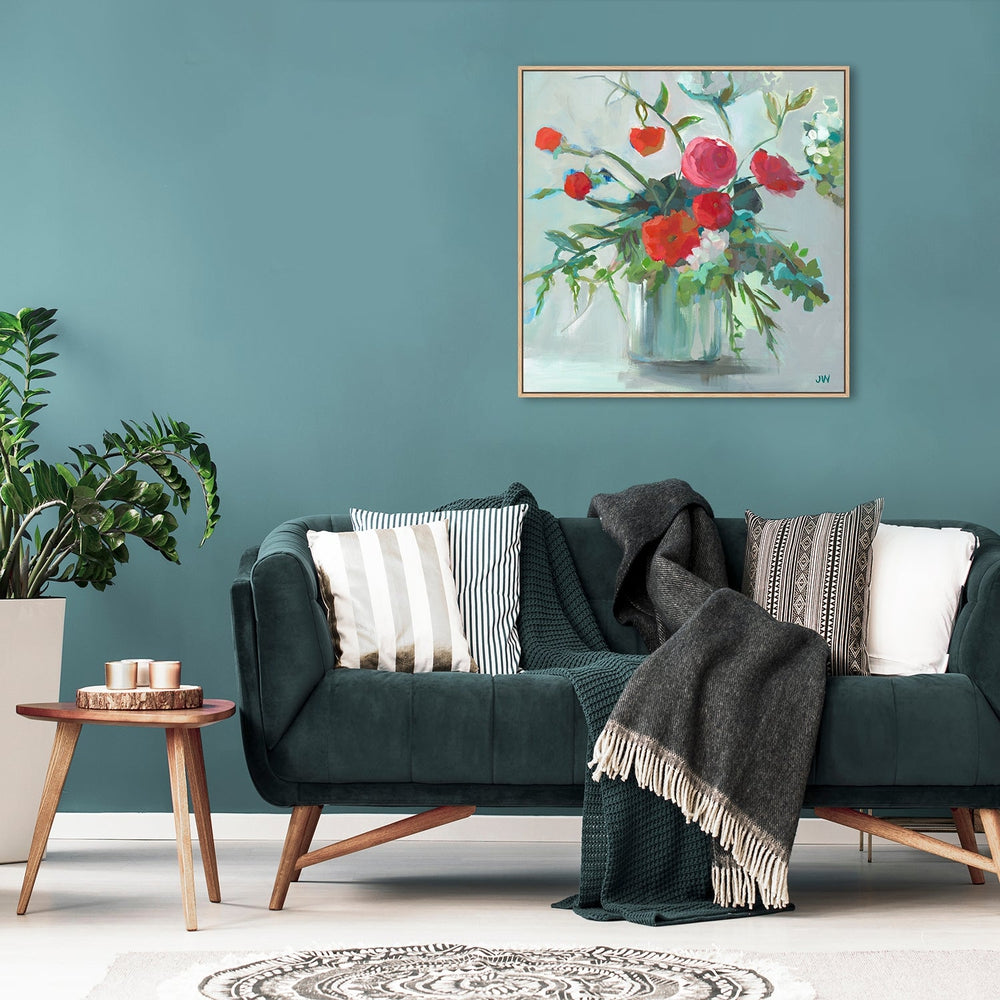 wall-art-print-canvas-poster-framed-Pot Of Red Roses-by-Jenny Westenhofer Art-Gioia Wall Art