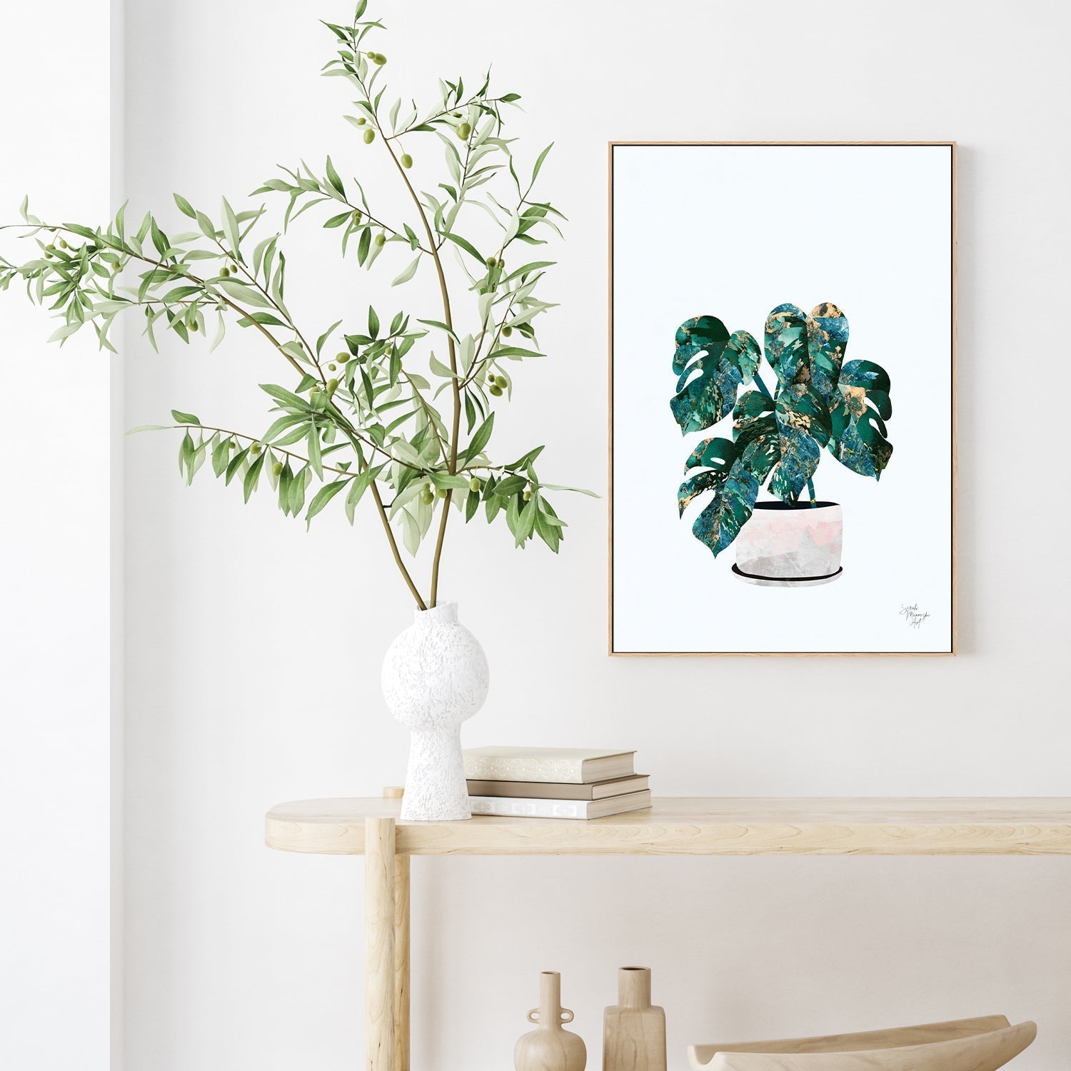 wall-art-print-canvas-poster-framed-Pot Plant, Style A , By Sarah Manovski-GIOIA-WALL-ART