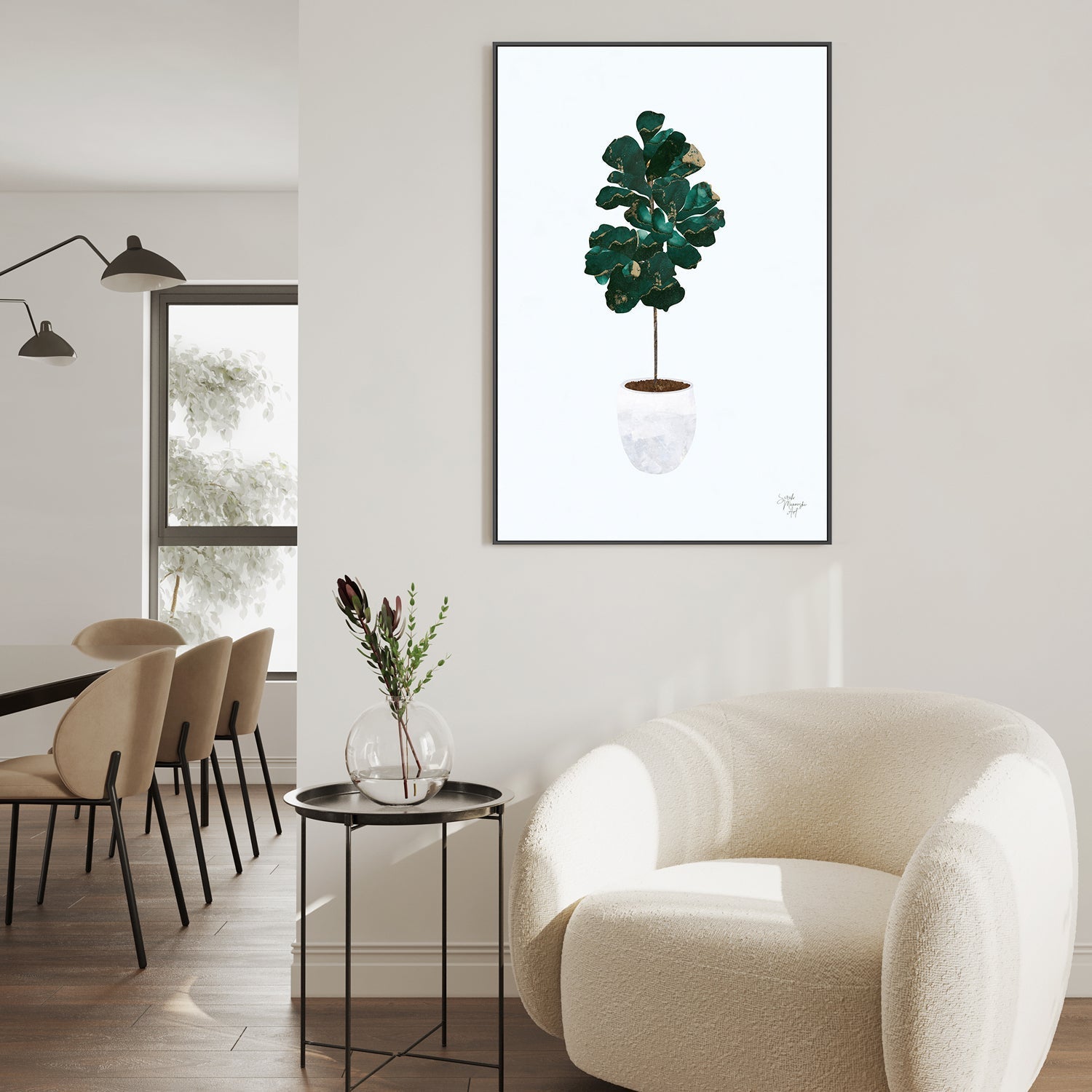 wall-art-print-canvas-poster-framed-Pot Plant, Style C , By Sarah Manovski-GIOIA-WALL-ART