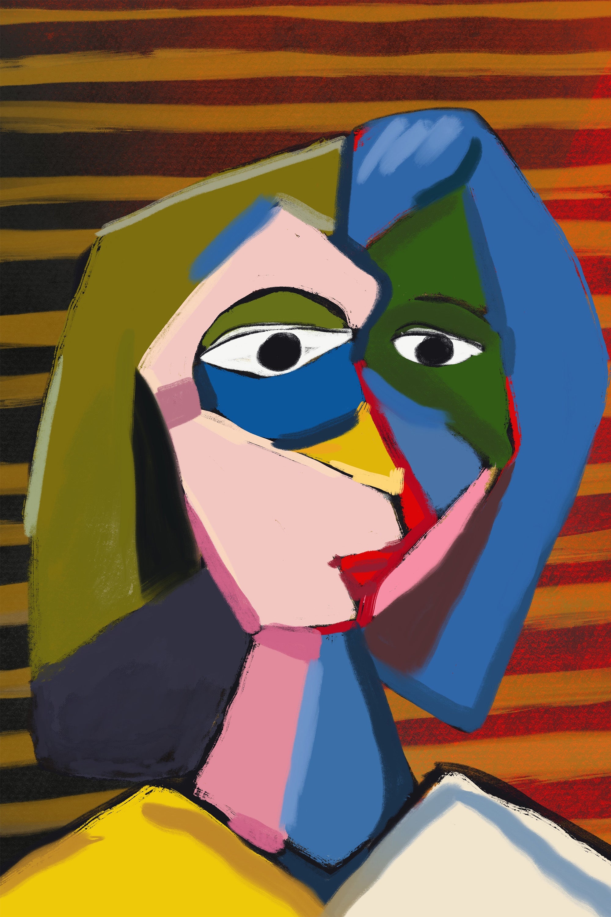 wall-art-print-canvas-poster-framed-Potrait inspired by picasso-1