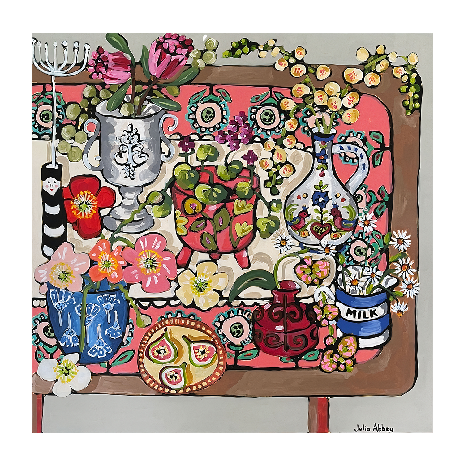 wall-art-print-canvas-poster-framed-Pots Of Flowers , By Julia Abbey-1