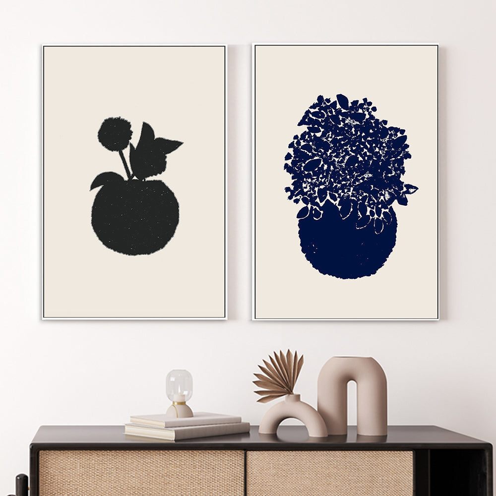 wall-art-print-canvas-poster-framed-Potted Alliums & Lilacs, Set of 2-by-Danushka Abeygoda-Gioia Wall Art