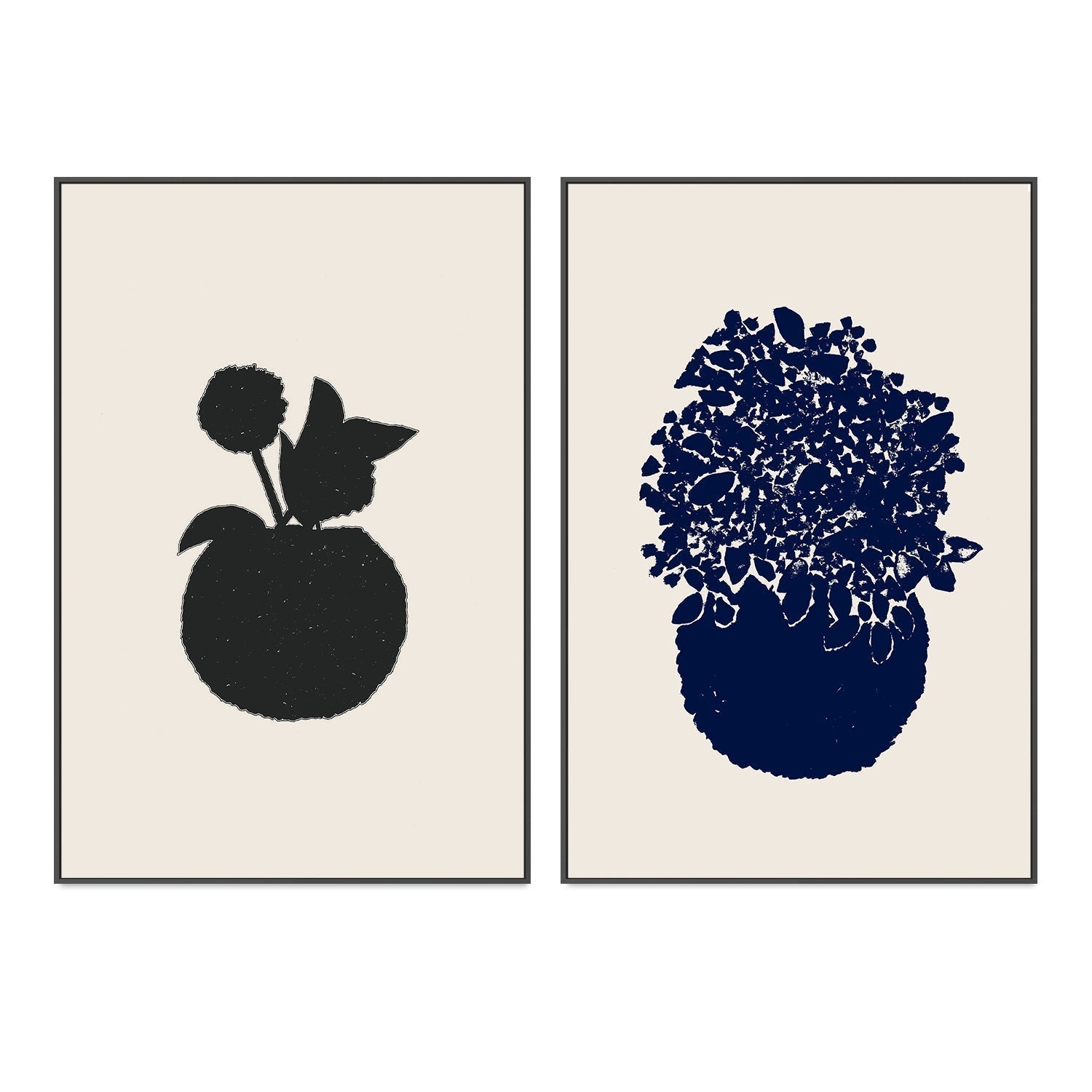 wall-art-print-canvas-poster-framed-Potted Alliums & Lilacs, Set of 2-by-Danushka Abeygoda-Gioia Wall Art