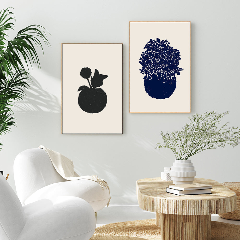 wall-art-print-canvas-poster-framed-Potted Alliums & Lilacs, Set of 2-by-Danushka Abeygoda-Gioia Wall Art
