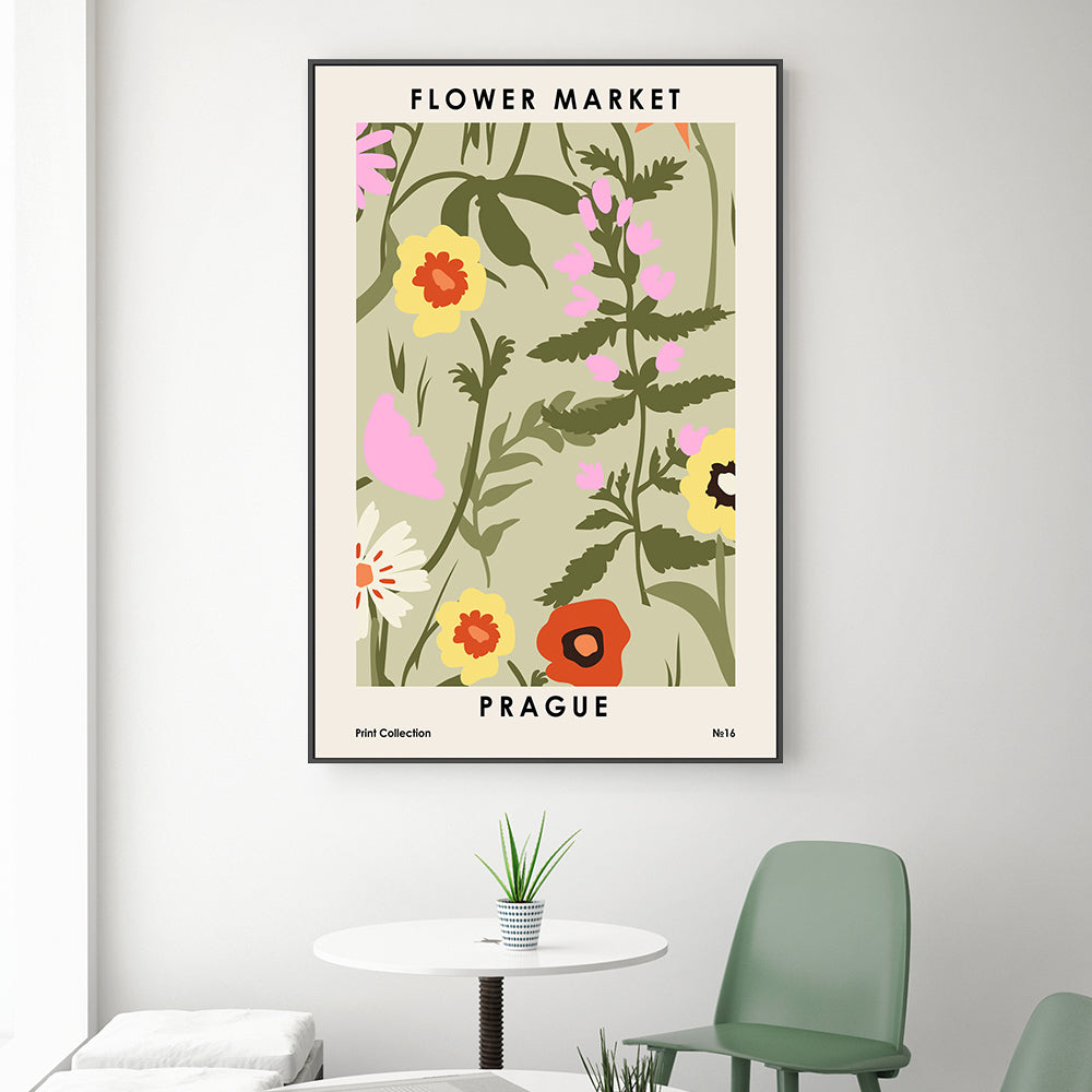 wall-art-print-canvas-poster-framed-Prague Flower Market-GIOIA-WALL-ART