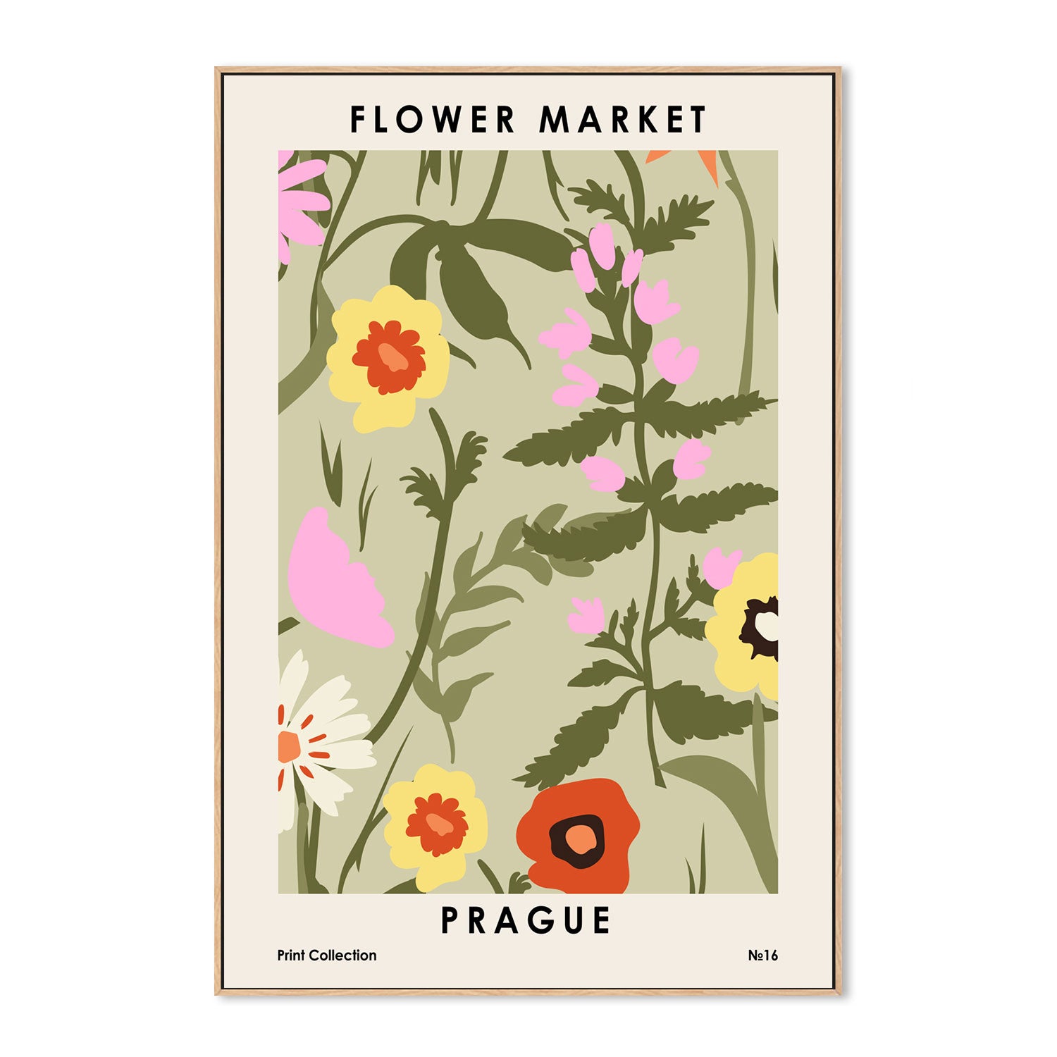wall-art-print-canvas-poster-framed-Prague Flower Market-GIOIA-WALL-ART