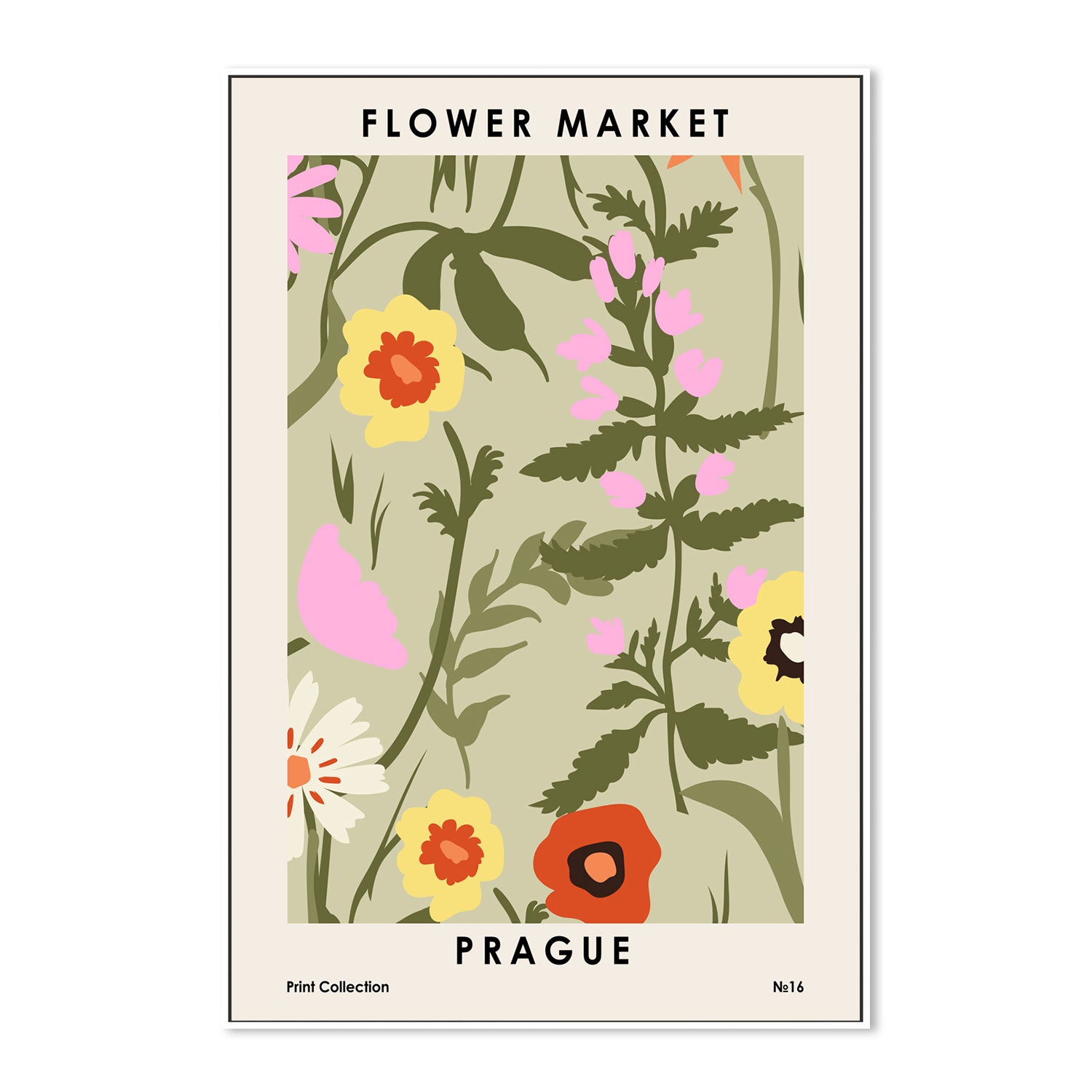 wall-art-print-canvas-poster-framed-Prague Flower Market-GIOIA-WALL-ART