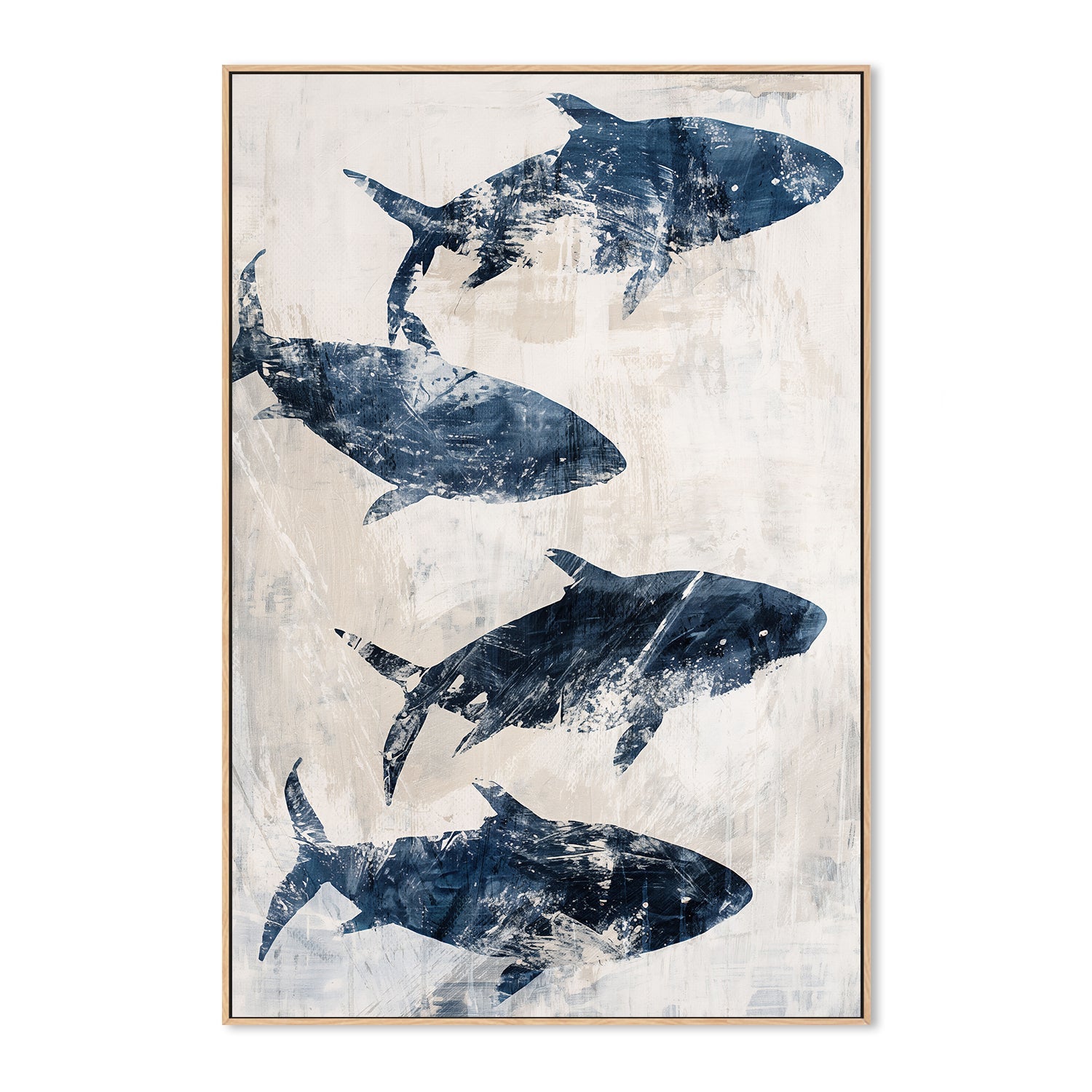 wall-art-print-canvas-poster-framed-Primative Navy Fish , Style A, By Nina Blue-4