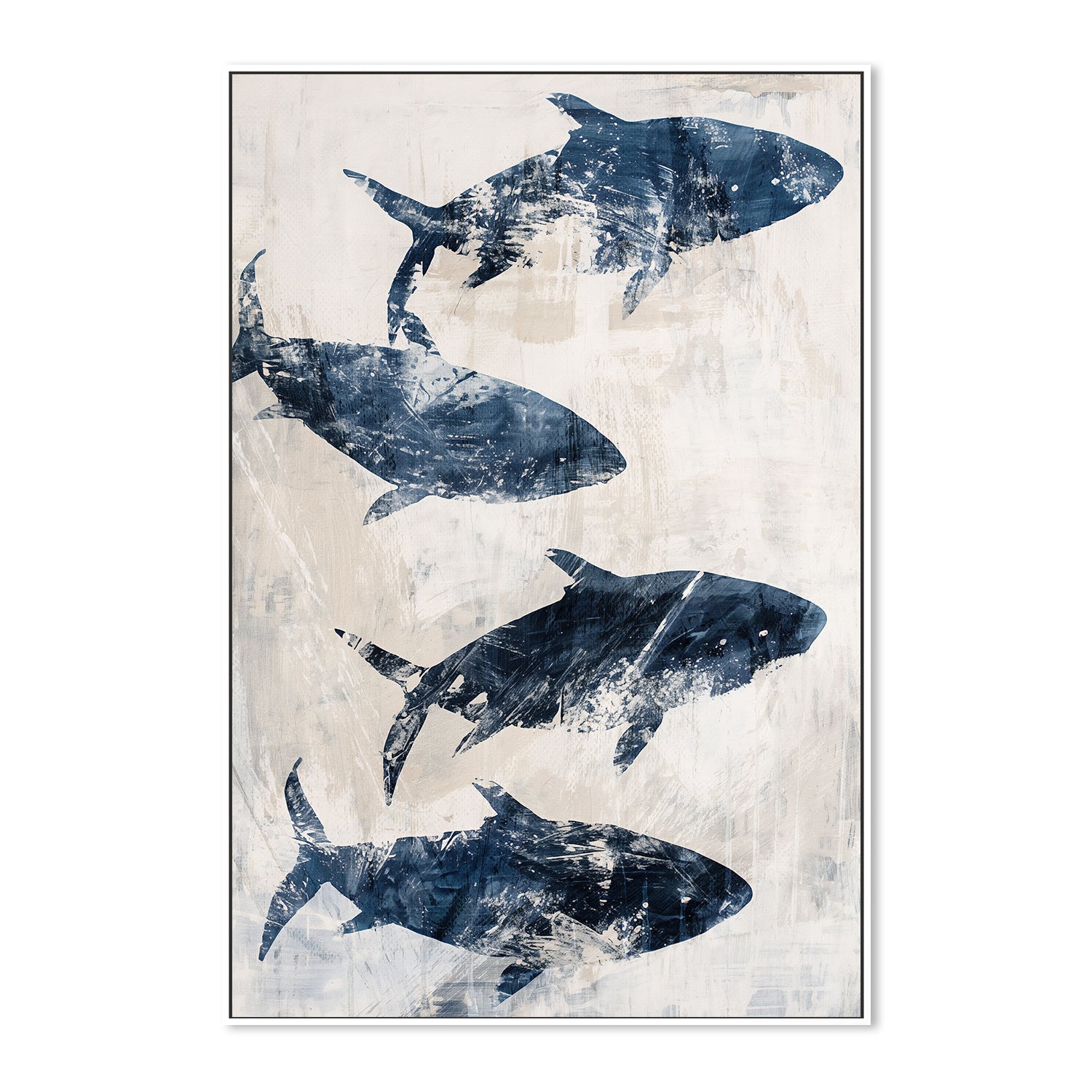 wall-art-print-canvas-poster-framed-Primative Navy Fish , Style A, By Nina Blue-5
