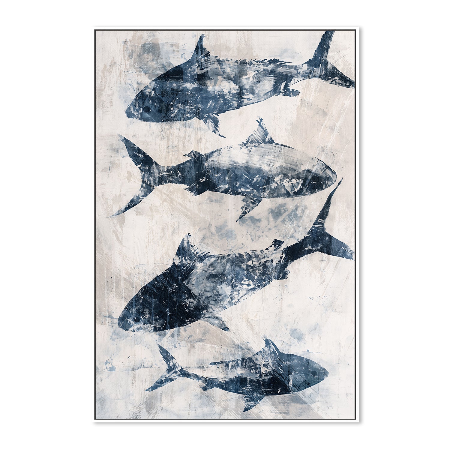 wall-art-print-canvas-poster-framed-Primative Navy Fish , Style B, By Nina Blue-4
