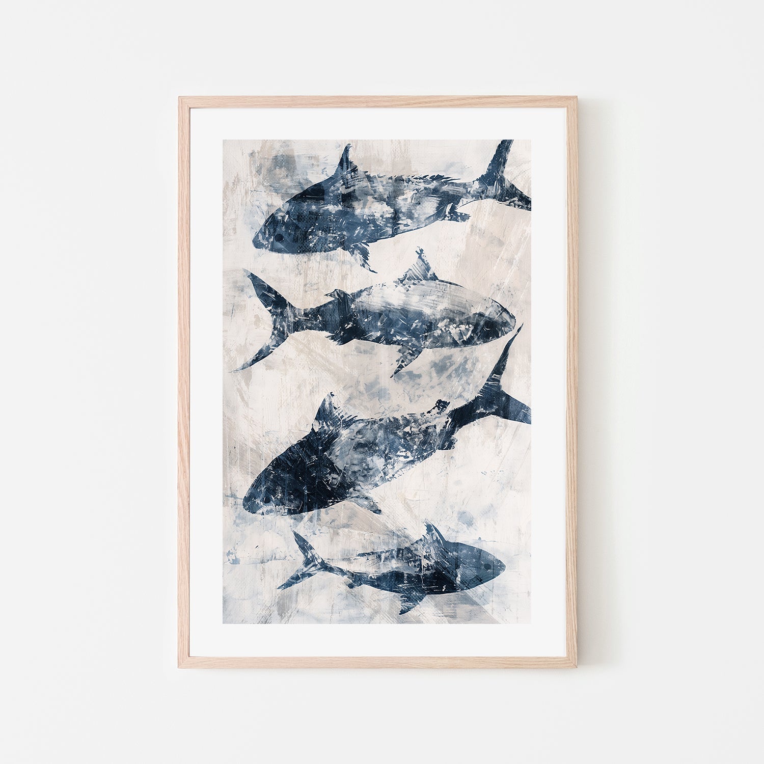 wall-art-print-canvas-poster-framed-Primative Navy Fish , Style B, By Nina Blue-5