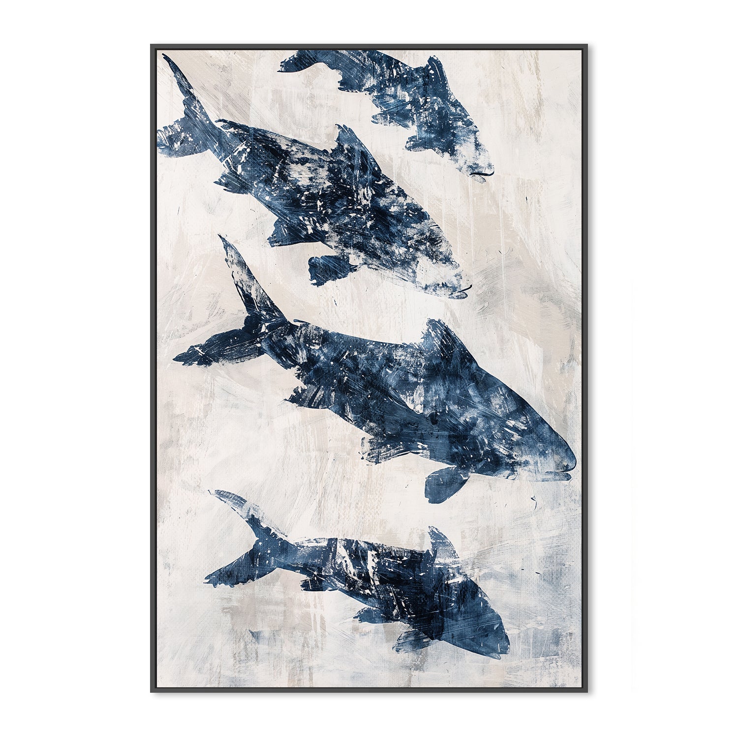 wall-art-print-canvas-poster-framed-Primative Navy Fish , Style C, By Nina Blue-3