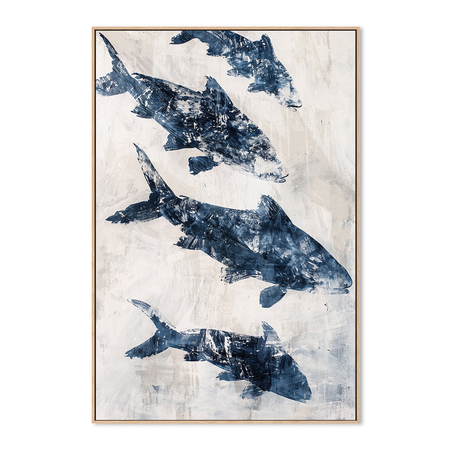 wall-art-print-canvas-poster-framed-Primative Navy Fish , Style C, By Nina Blue-4