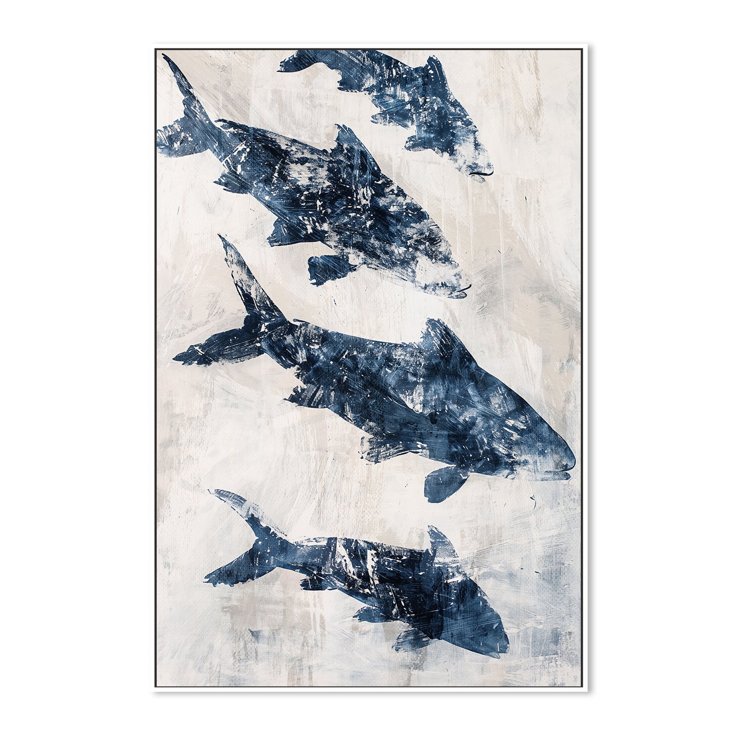 wall-art-print-canvas-poster-framed-Primative Navy Fish , Style C, By Nina Blue-5