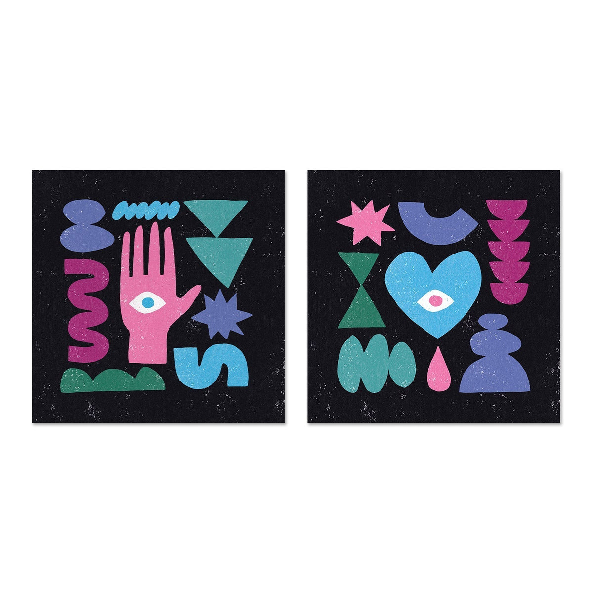 wall-art-print-canvas-poster-framed-Primitive, Style A & B, Set Of 2 , By Moira Hershey-GIOIA-WALL-ART