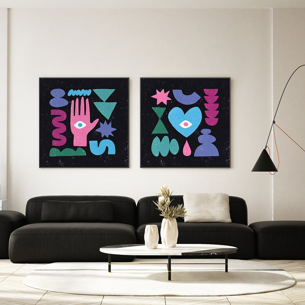wall-art-print-canvas-poster-framed-Primitive, Style A & B, Set Of 2 , By Moira Hershey-GIOIA-WALL-ART