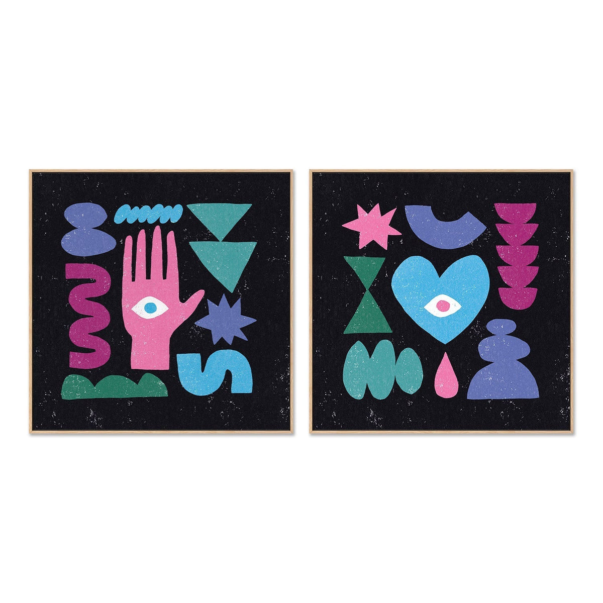 wall-art-print-canvas-poster-framed-Primitive, Style A & B, Set Of 2 , By Moira Hershey-GIOIA-WALL-ART