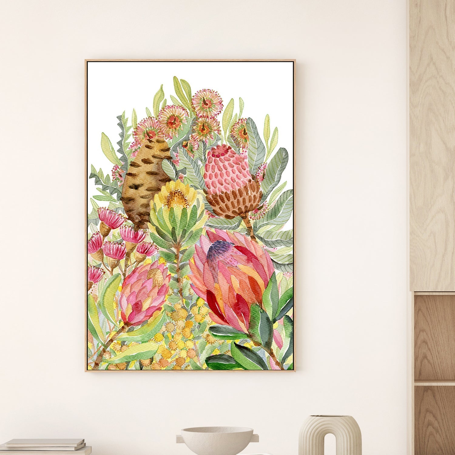 wall-art-print-canvas-poster-framed-Protea Banksia Bunch , By Jessie Mitchelson-2