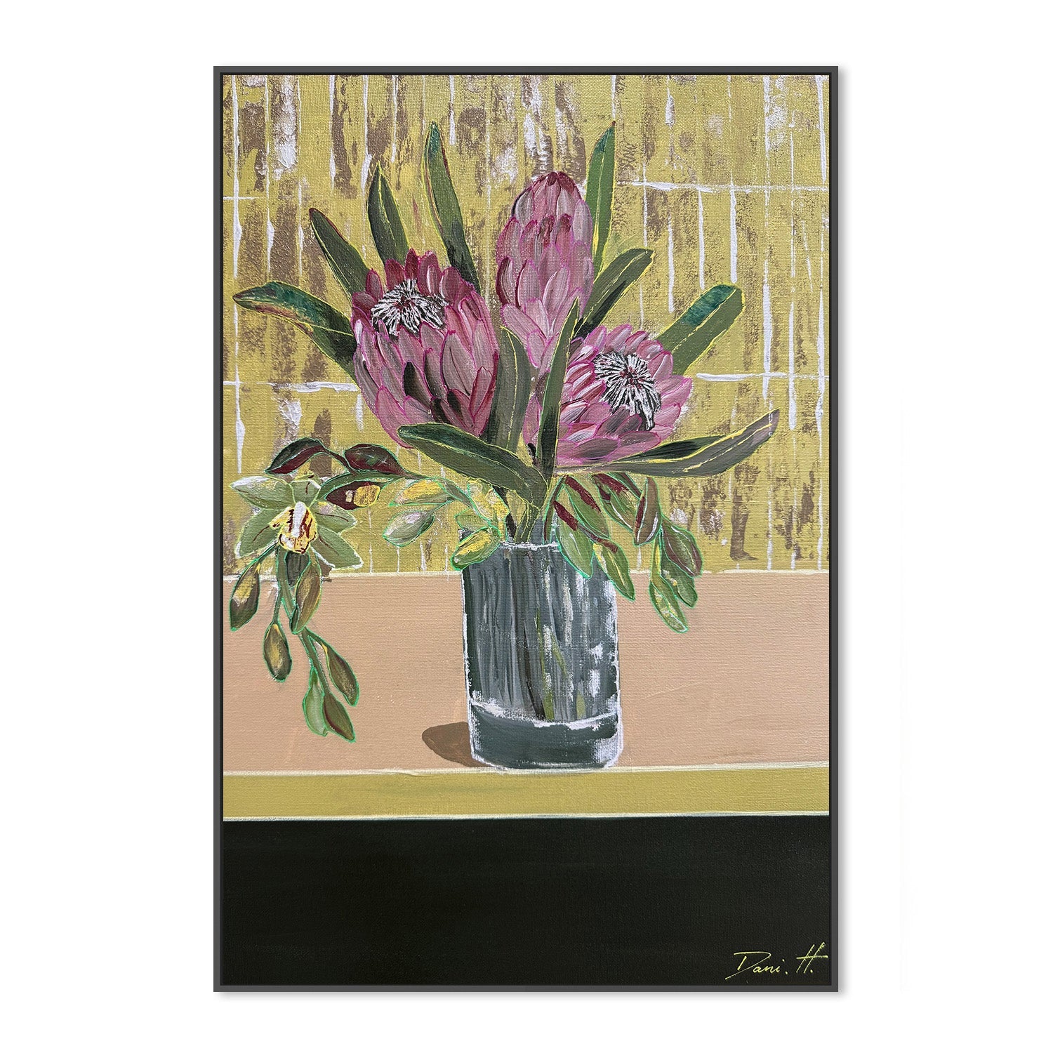 wall-art-print-canvas-poster-framed-Proteas and orchids-3