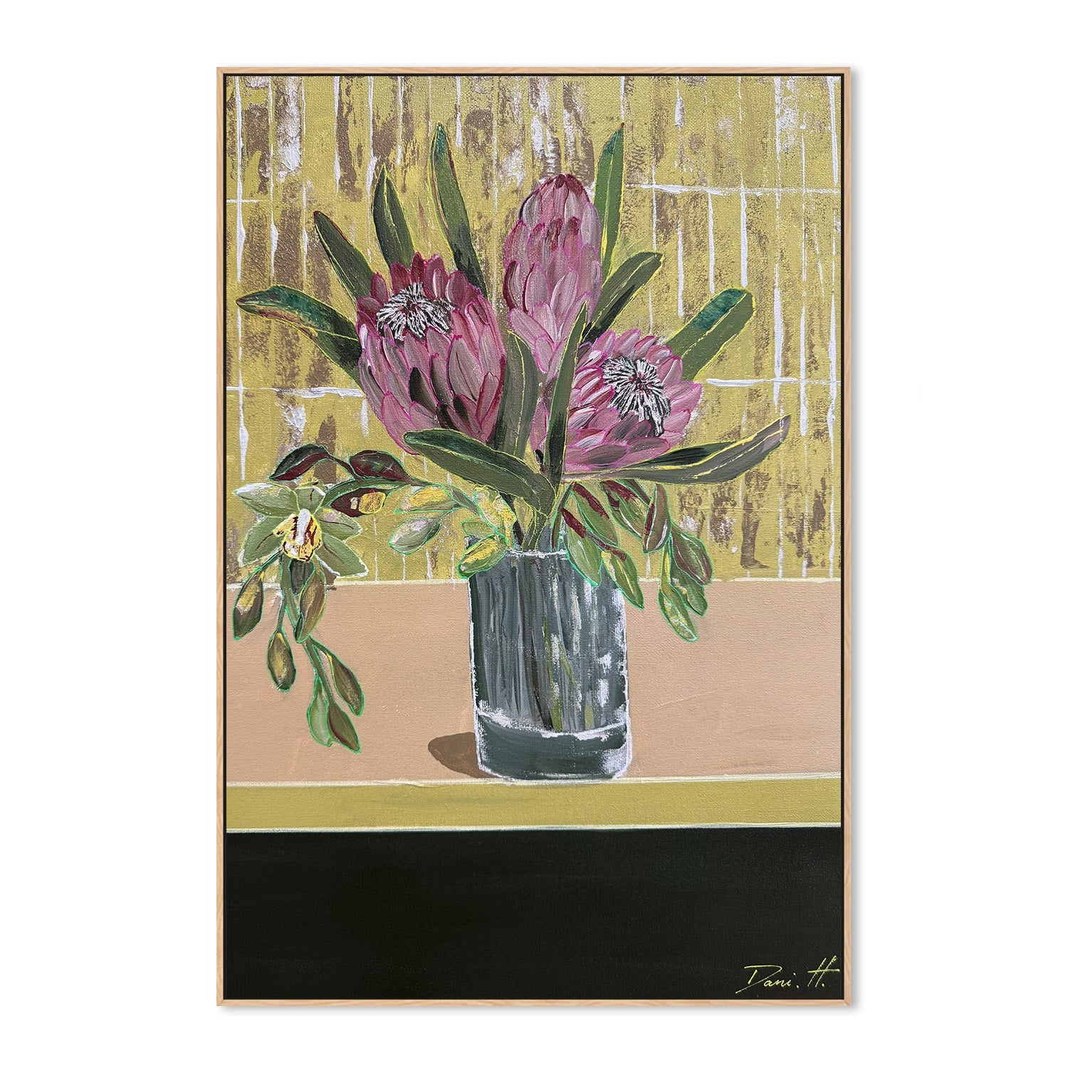 wall-art-print-canvas-poster-framed-Proteas and orchids-4