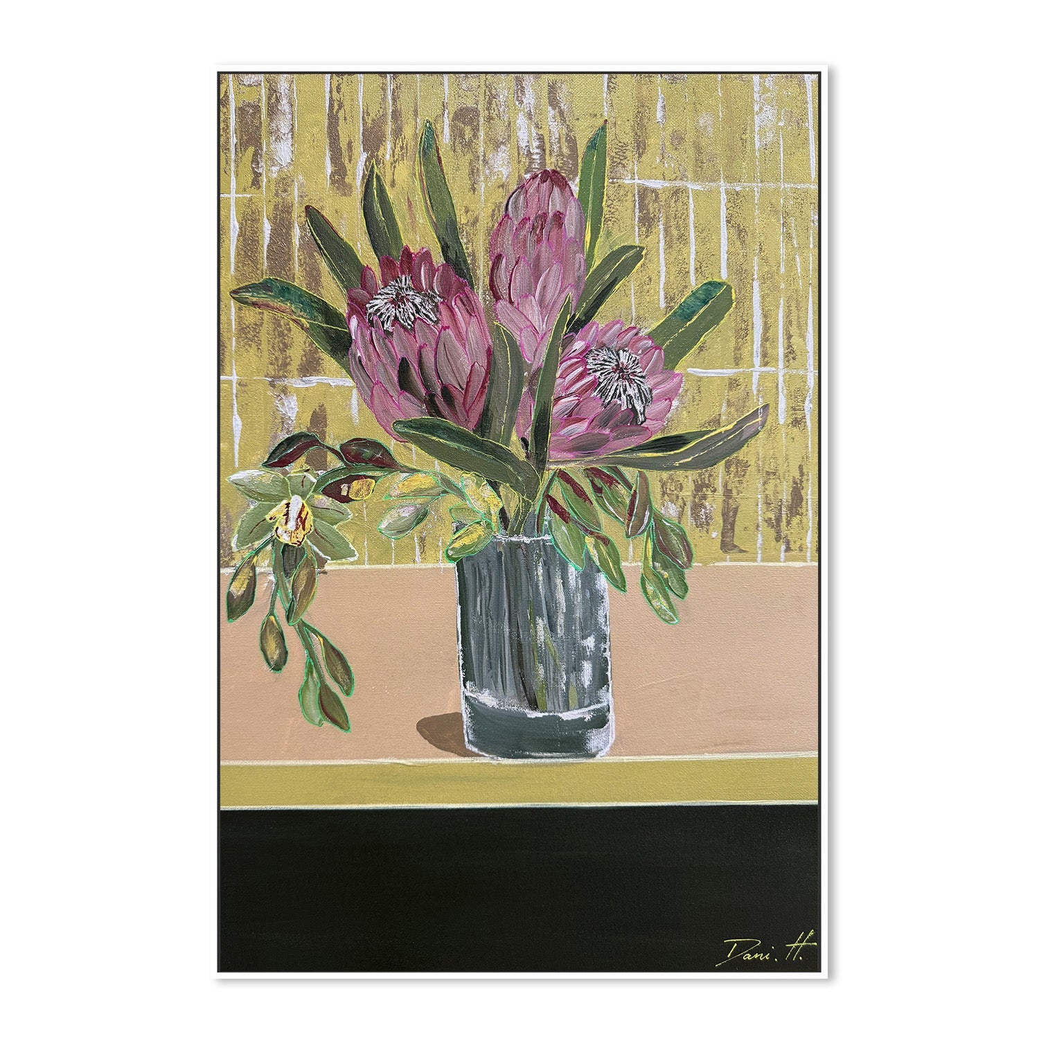 wall-art-print-canvas-poster-framed-Proteas and orchids-5