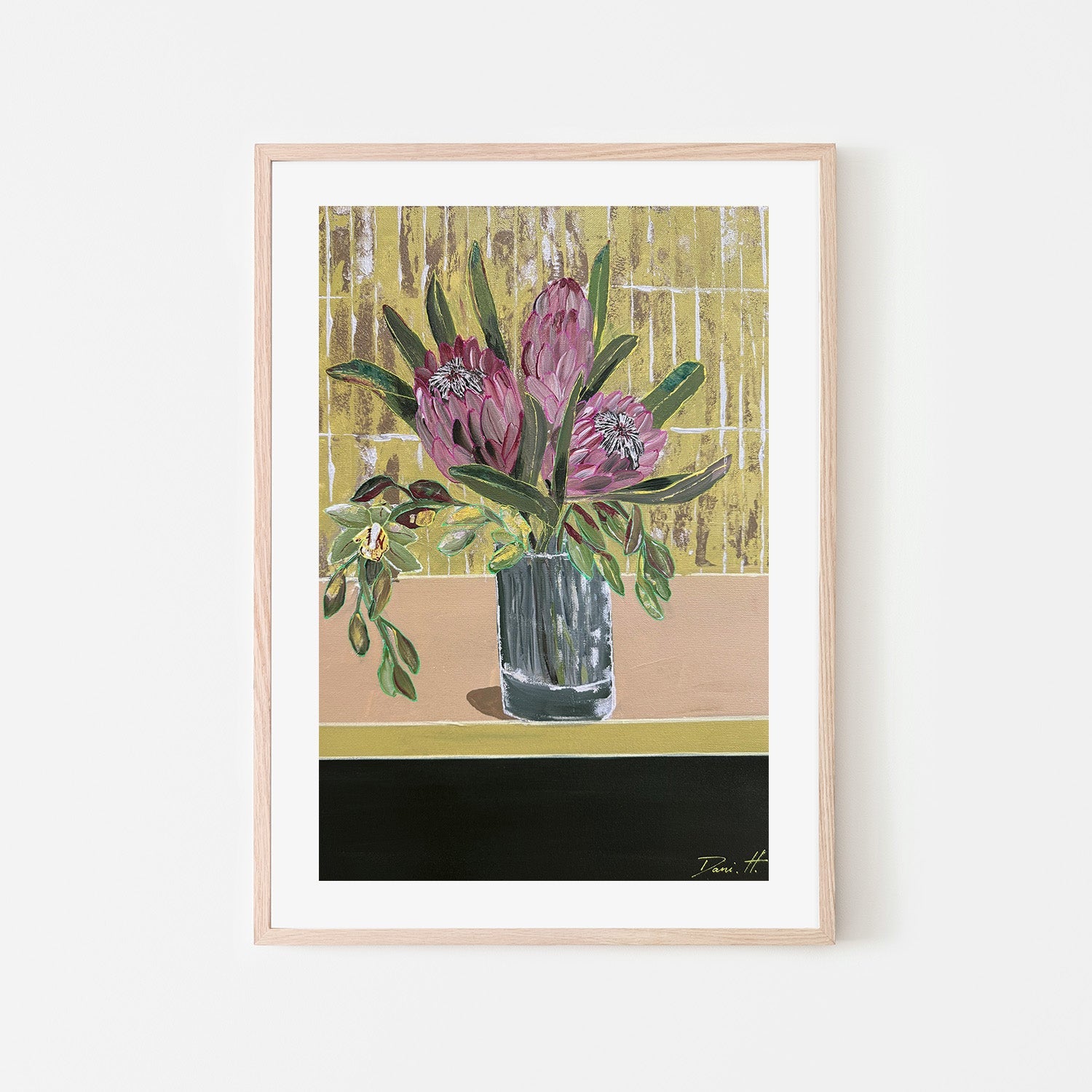 wall-art-print-canvas-poster-framed-Proteas and orchids-6