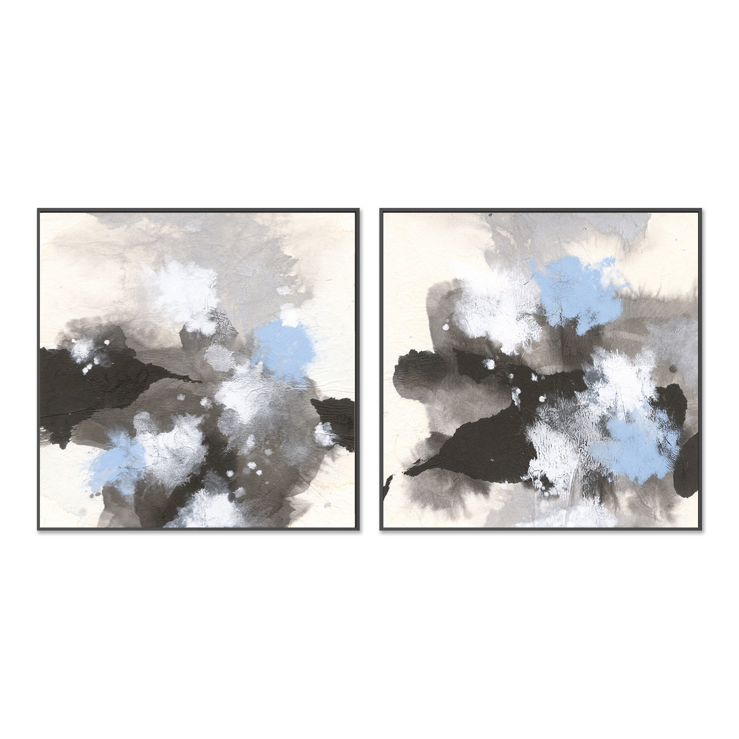 wall-art-print-canvas-poster-framed-Puff of Blue, Set of 2-by-Chris Paschke-Gioia Wall Art