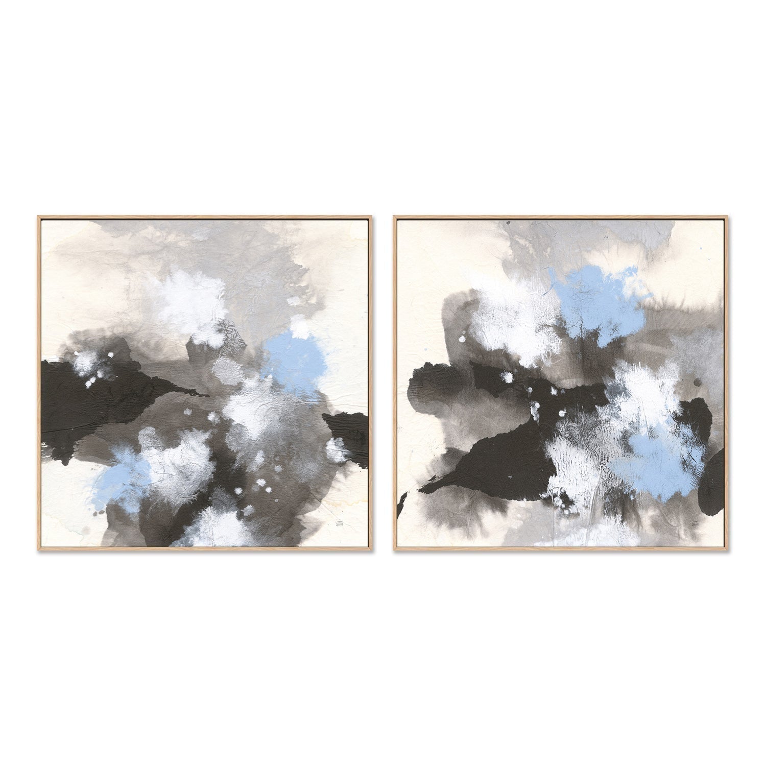 wall-art-print-canvas-poster-framed-Puff of Blue, Set of 2-by-Chris Paschke-Gioia Wall Art