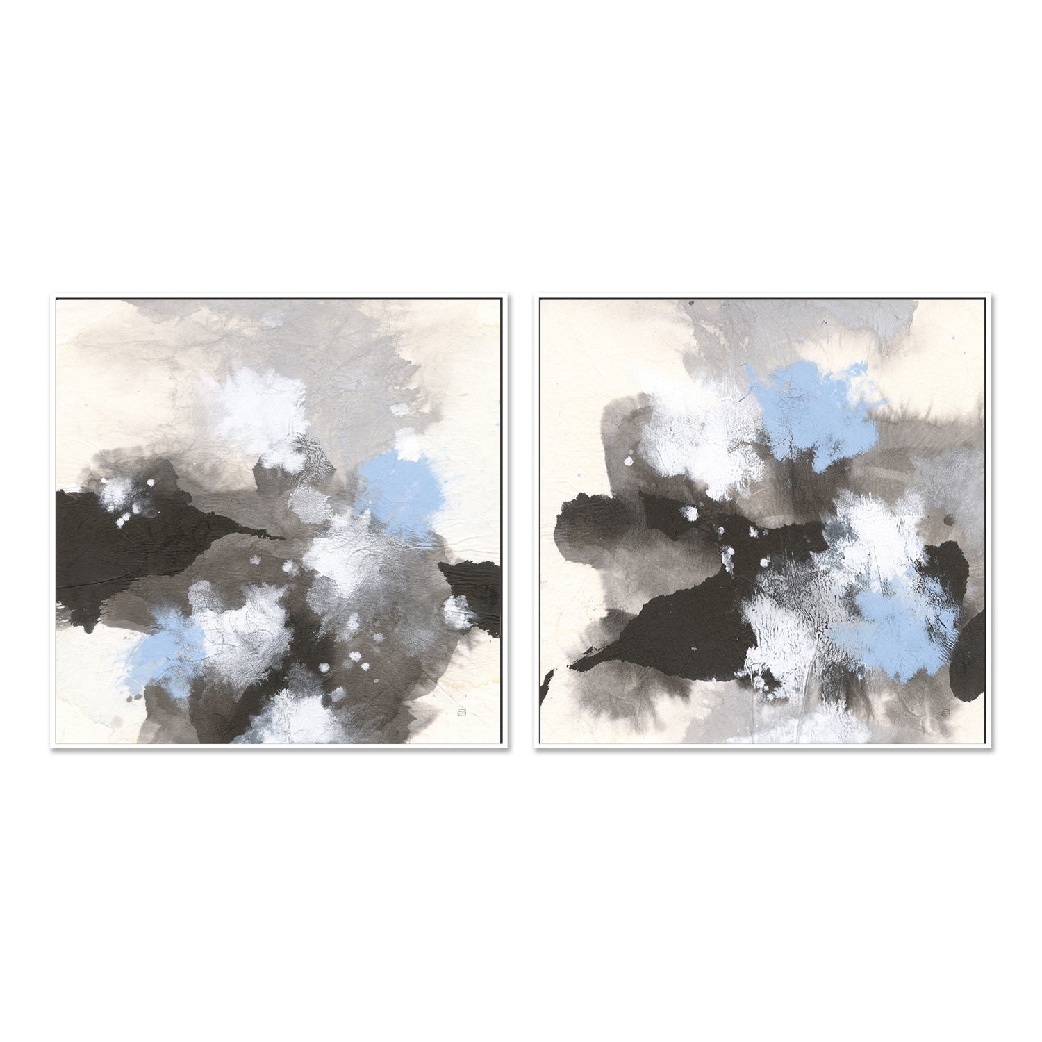 wall-art-print-canvas-poster-framed-Puff of Blue, Set of 2-by-Chris Paschke-Gioia Wall Art