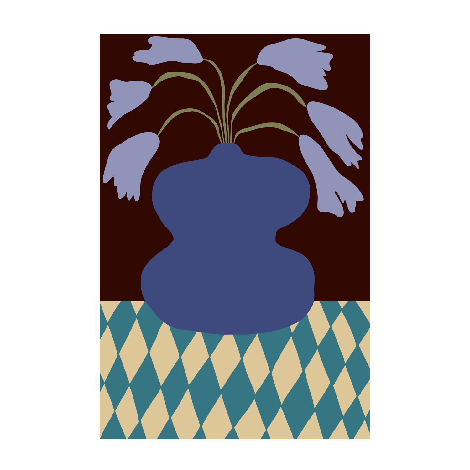 wall-art-print-canvas-poster-framed-Purple Pottery And Dropping Lily , By Miho Art Studio-1