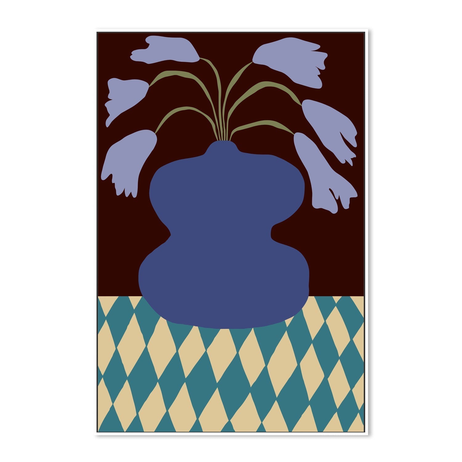 wall-art-print-canvas-poster-framed-Purple Pottery And Dropping Lily , By Miho Art Studio-5