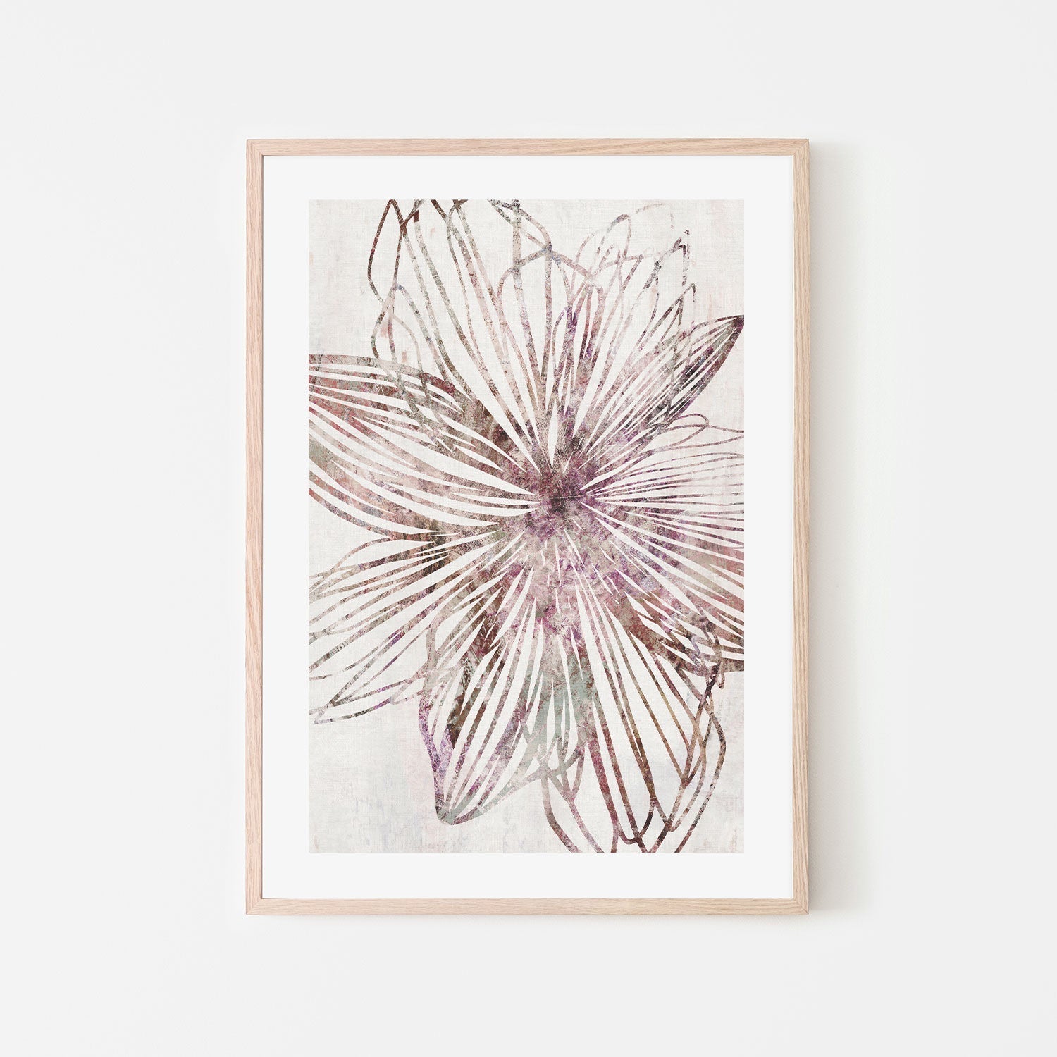 wall-art-print-canvas-poster-framed-Purple Striped Floral , By Dear Musketeer Studio-GIOIA-WALL-ART