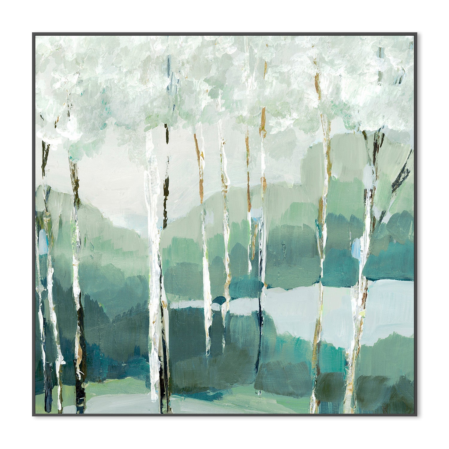 wall-art-print-canvas-poster-framed-Quiet Birch Forest , By Leda Robertson-3