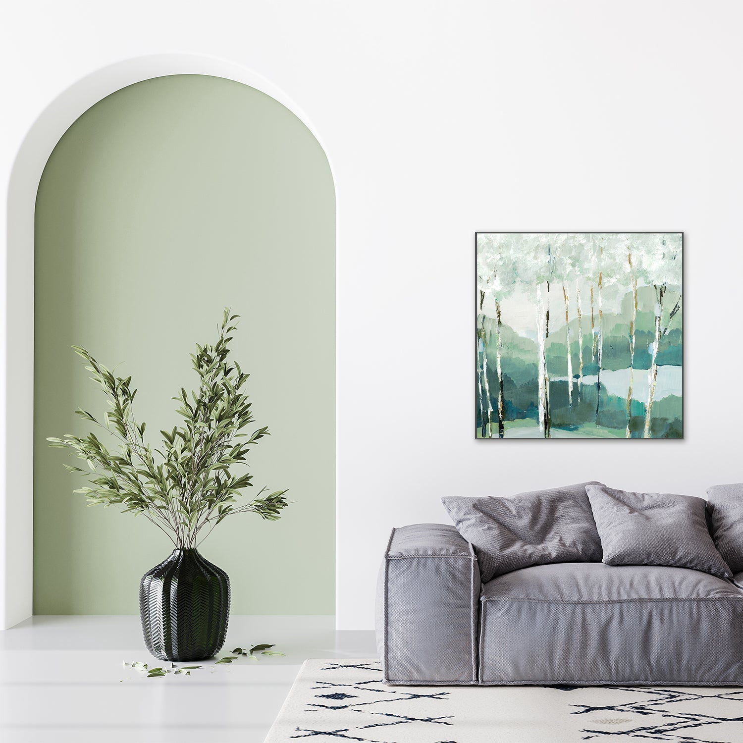 wall-art-print-canvas-poster-framed-Quiet Birch Forest , By Leda Robertson-7