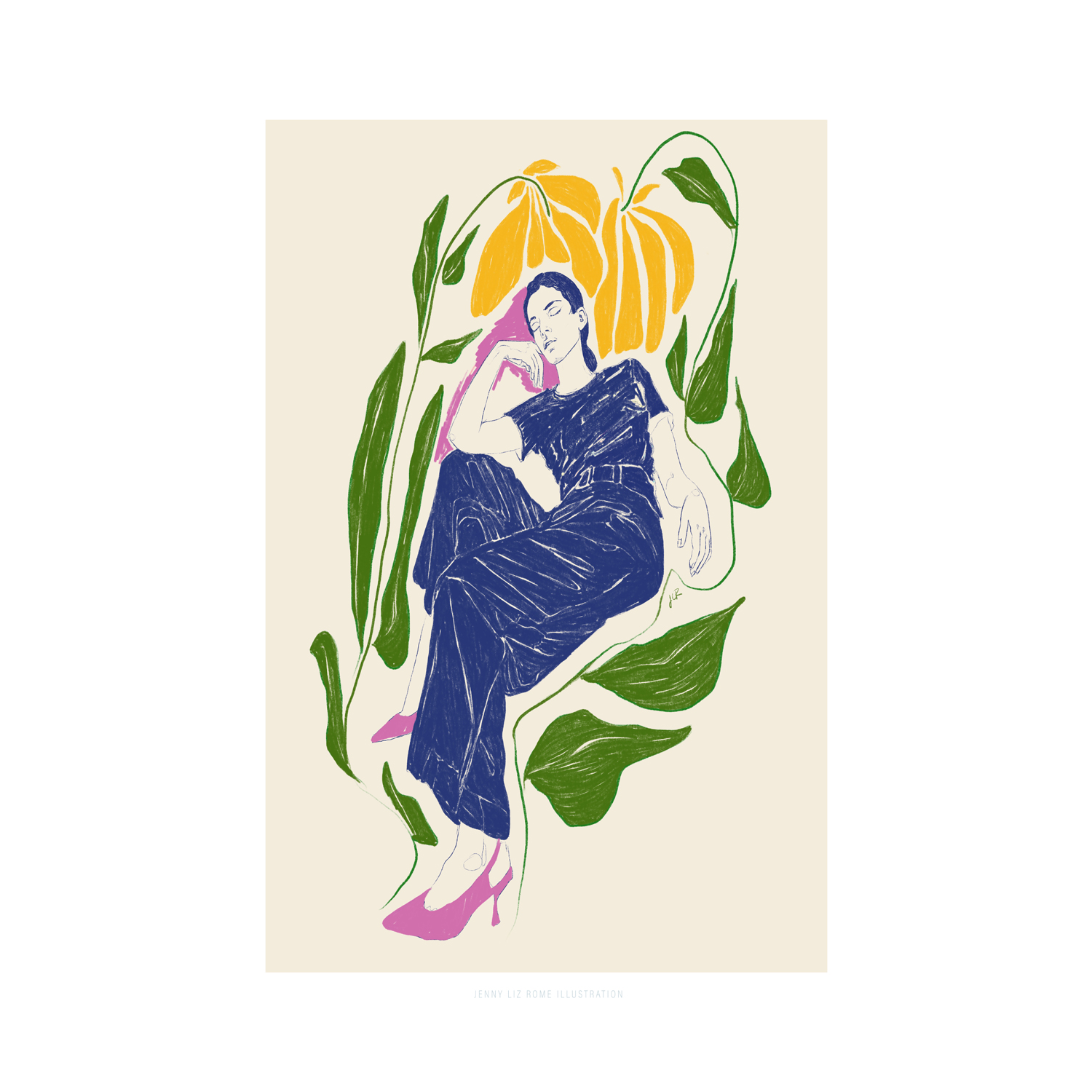 wall-art-print-canvas-poster-framed-Quiet In The Garden-1