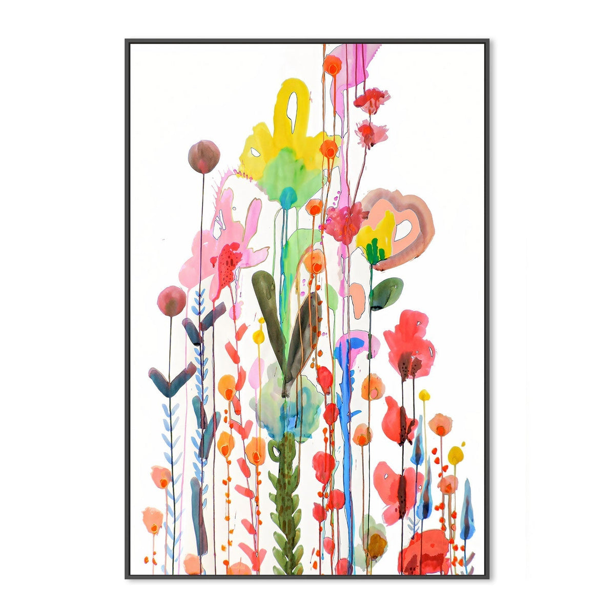 wall-art-print-canvas-poster-framed-Rainbow Flowers , By Sylvie Demers-GIOIA-WALL-ART