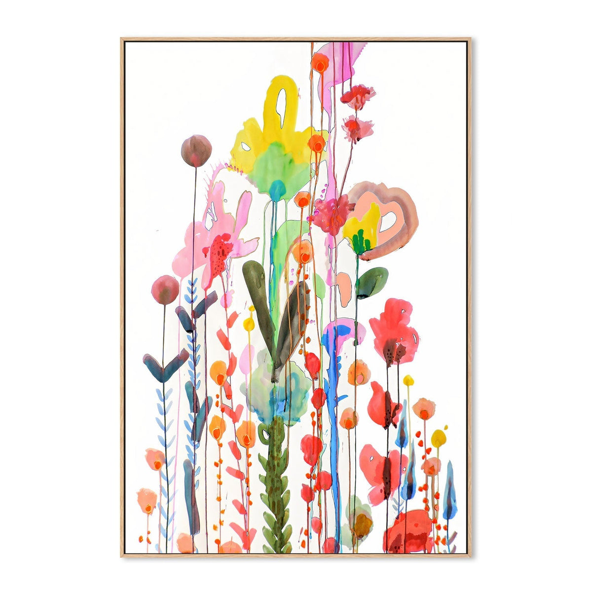 wall-art-print-canvas-poster-framed-Rainbow Flowers , By Sylvie Demers-GIOIA-WALL-ART