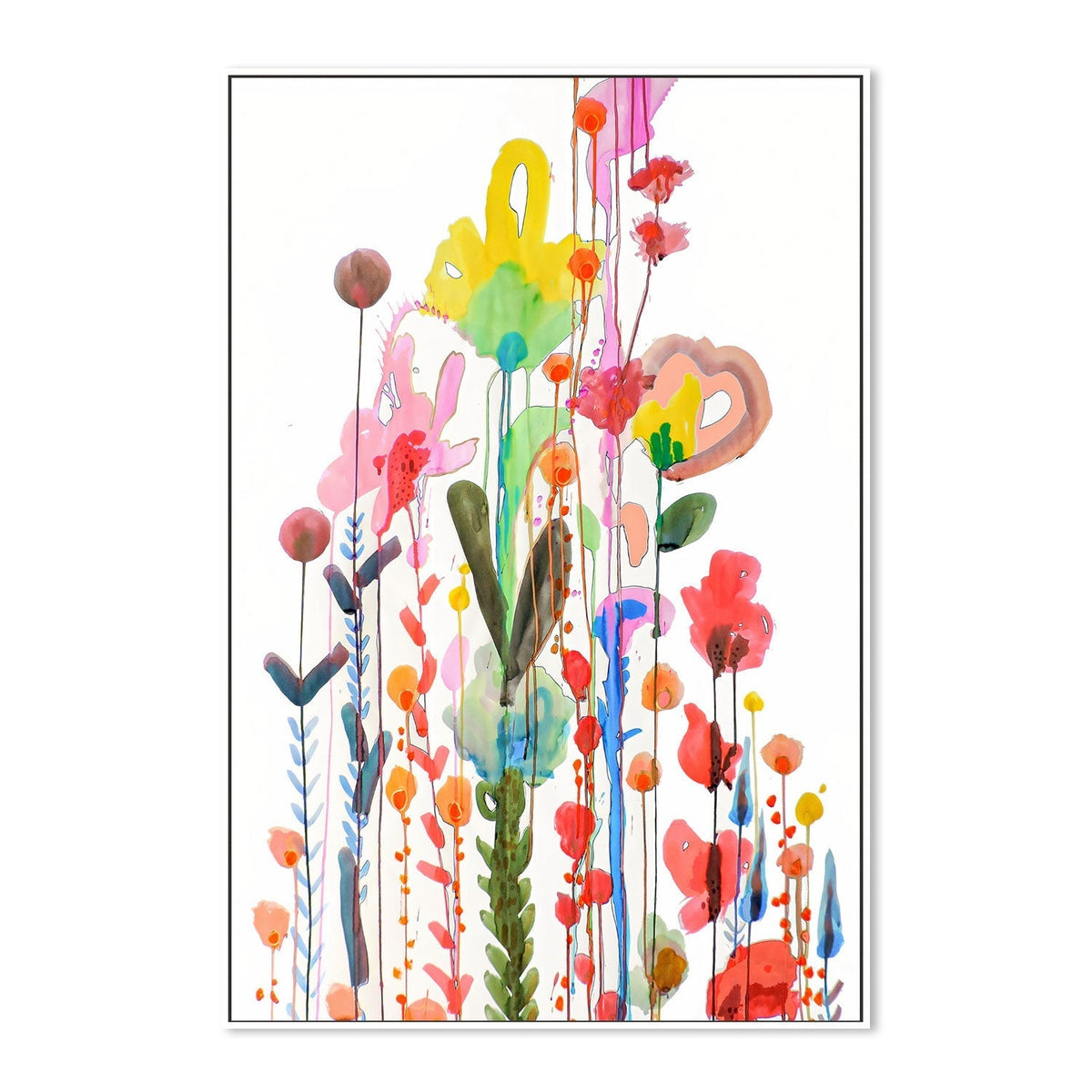 wall-art-print-canvas-poster-framed-Rainbow Flowers , By Sylvie Demers-GIOIA-WALL-ART