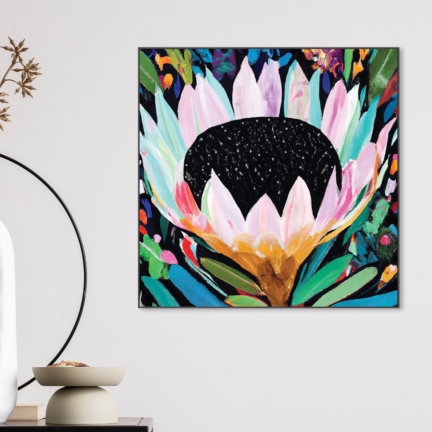 wall-art-print-canvas-poster-framed-Rainbow Protea , By Stacey Williams-2