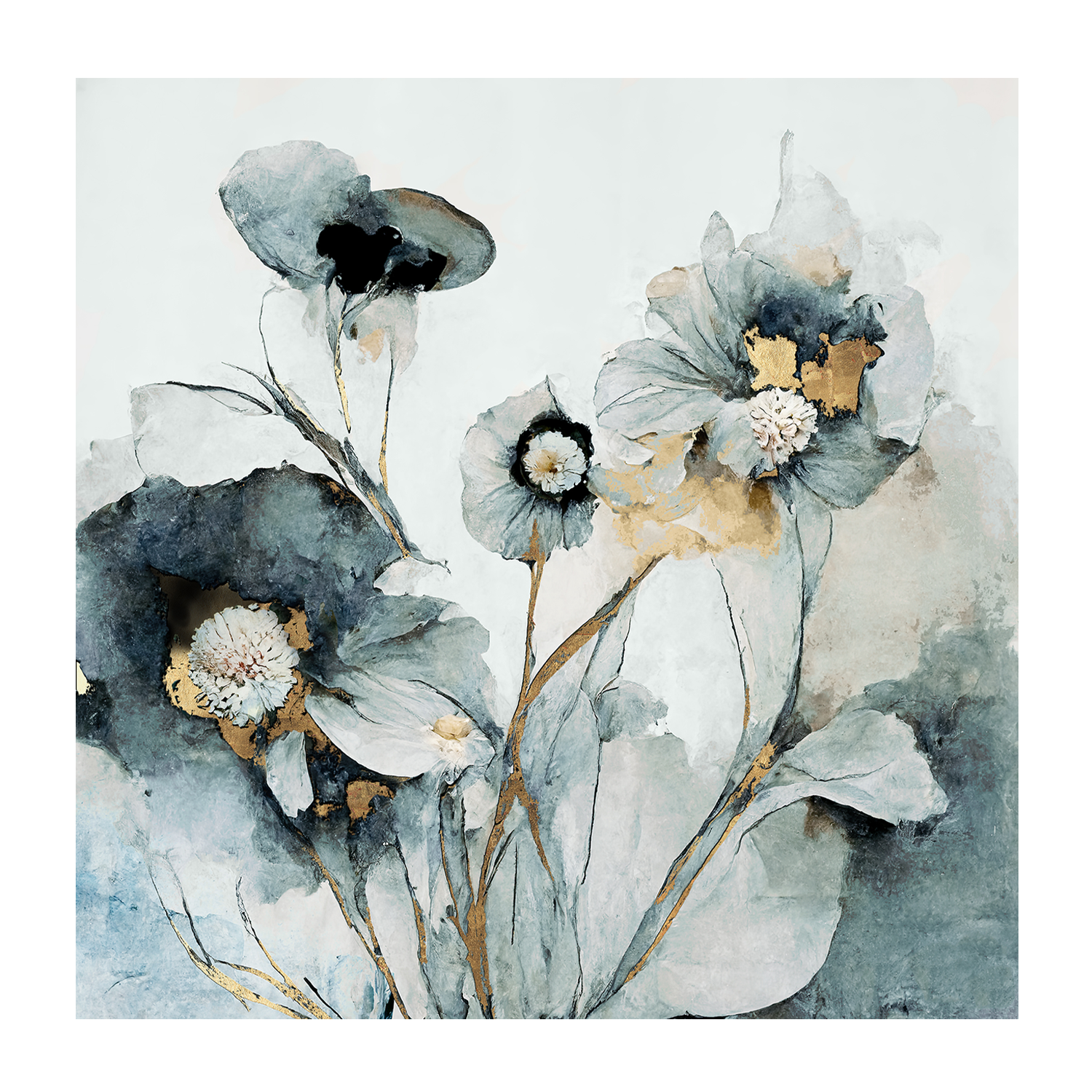 wall-art-print-canvas-poster-framed-Rainy Day Blooms, Style A & B, Set Of 2 , By Leah Mclean-9