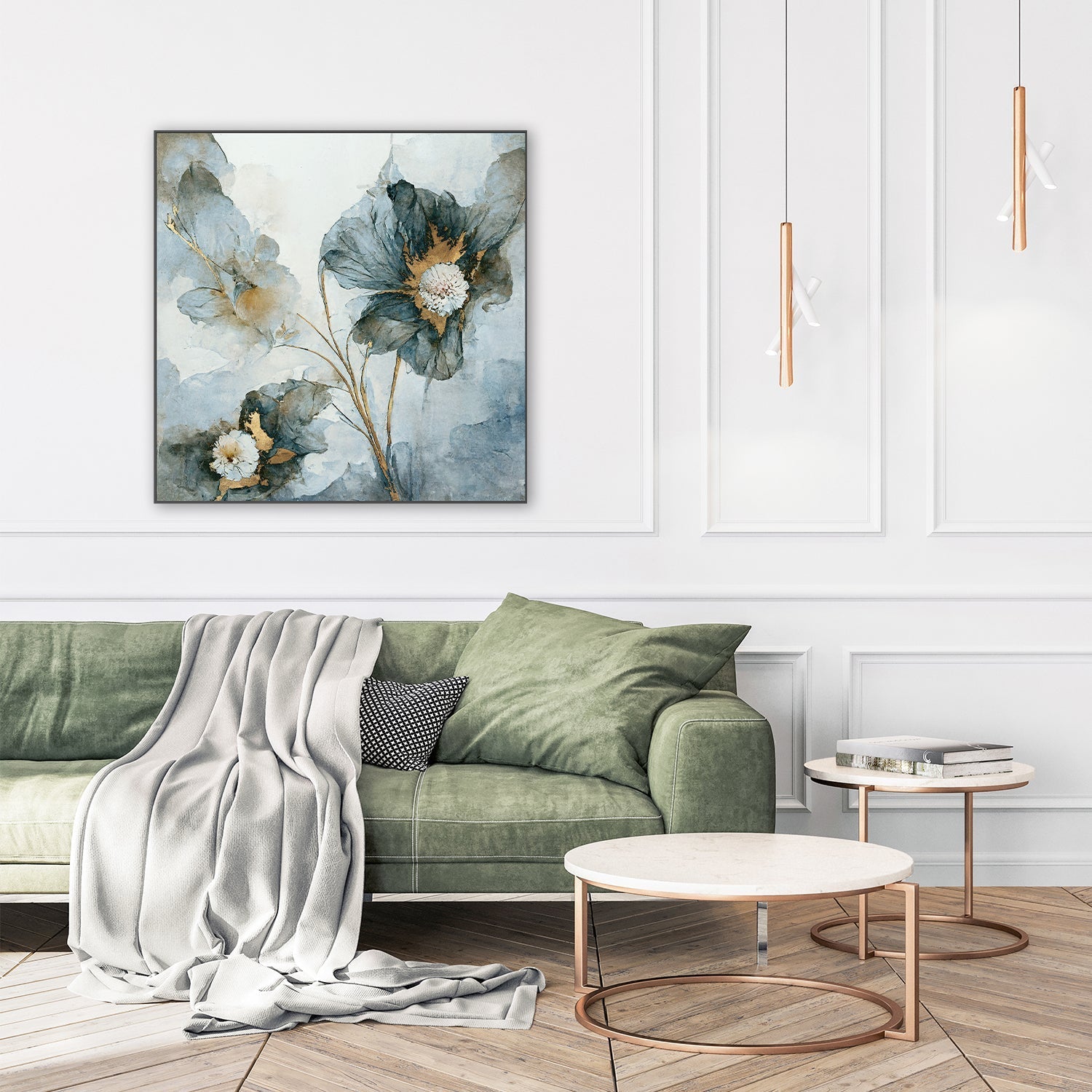wall-art-print-canvas-poster-framed-Rainy Day Blooms, Style A , By Leah Mclean-7